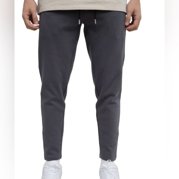 Tailored Slim Fit Sweatpants Cotton Stretch-Light Gray - Picture 1 of 7